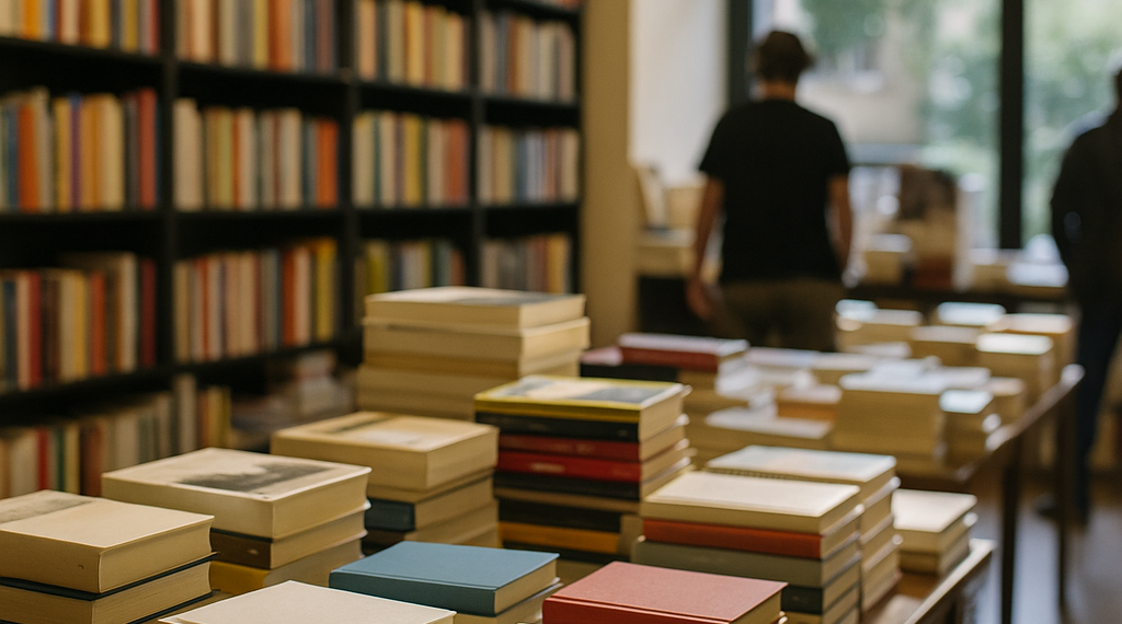 Colas en la feria para las firmas de los autores, en la Feria del Libro de Madrid, el 7 de junio de 2025.