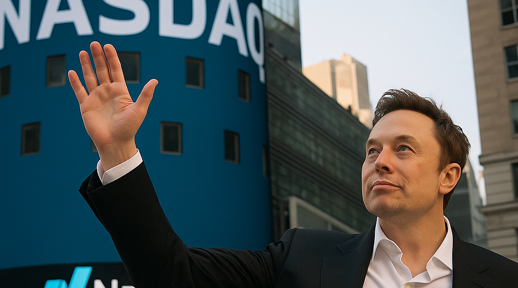 Elon Musk toca la campana en la sesión de debut de SpaceX en el Nasdaq