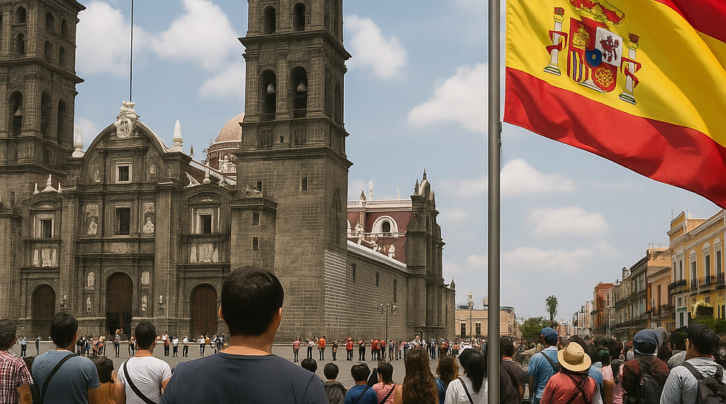 En Puebla se escucha la versión más larga del himno de España: hay cada reacción...