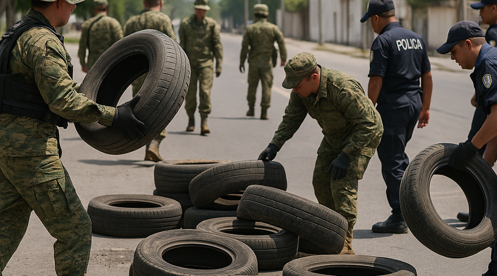 Militares y policías de Bolivia comienzan a levantar barricadas con el estado de excepción