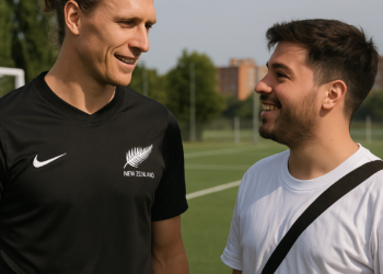 Futbolista neozelandés conoce al influencer argentino responsable de su fama viral