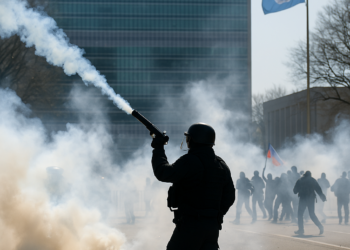La Policía usa gases lacrimógenos contra manifestantes anti-G7 que han lanzado piedras y petardos cerca de la ONU  en Ginebra