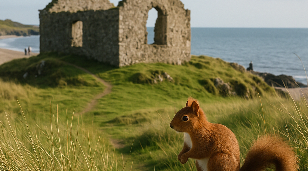 Ruinas de una iglesia, ardillas rojas y una isla que desaparece con la marea: así es Traeth Llanddwyn, la mejor playa del Reino Unido