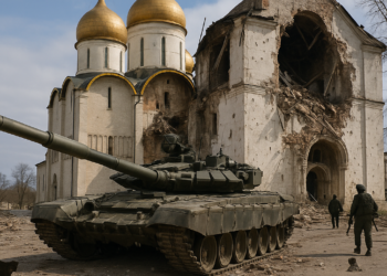Las fotos del ataque ruso que incendió la Catedral de la Dormición, el monumento más sagrado de Kiev