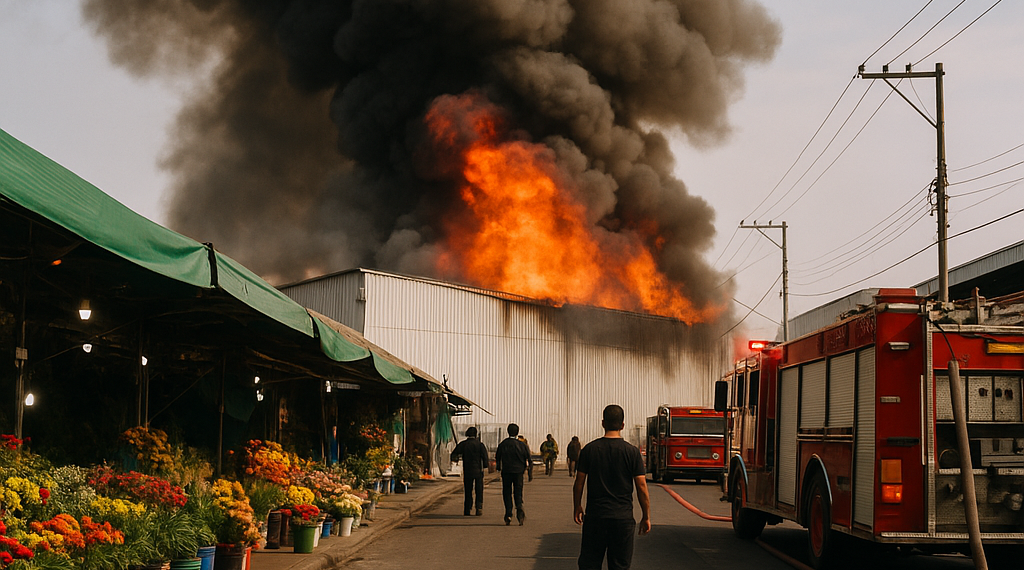 Arde bodega cerca del Mercado de Jamaica