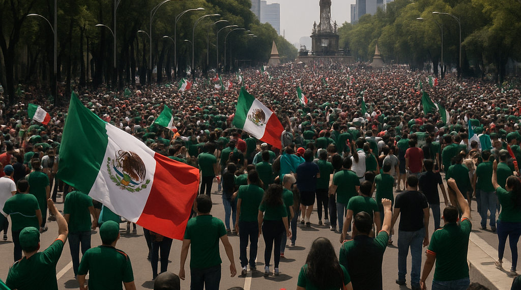 Desbordan calles y plazas para apoyar al Tri