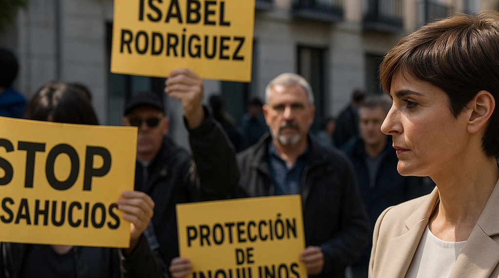 Isabel Rodríguez, ministra de Vivienda, sufre un escrache por parte de miembros del Sindicato de Inquilinas