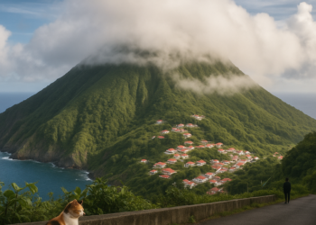 Acantilados oscuros, casas en laderas y un bosque nuboso: así es la isla Saba, una joya volcánica de 13 kilómetros cuadrados