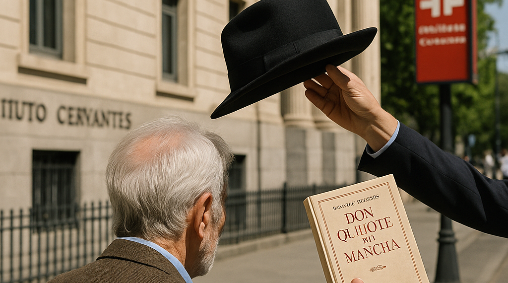 Un emocionado José Sacristán entrega el sombrero de su abuelo y ‘El Quijote’ de su padre como legado al Instituto Cervantes | Cultura