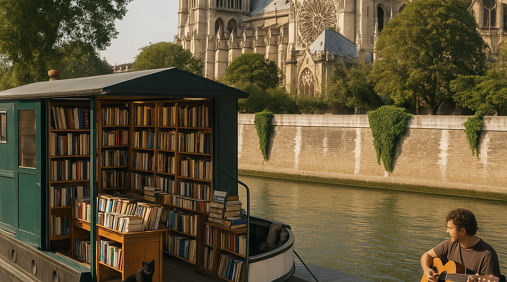 El corazón de París suma una librería flotante a los pies de Notre Dame, con noches de música y libros sin costo