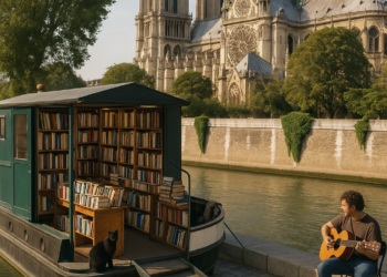 El corazón de París suma una librería flotante a los pies de Notre Dame, con noches de música y libros sin costo