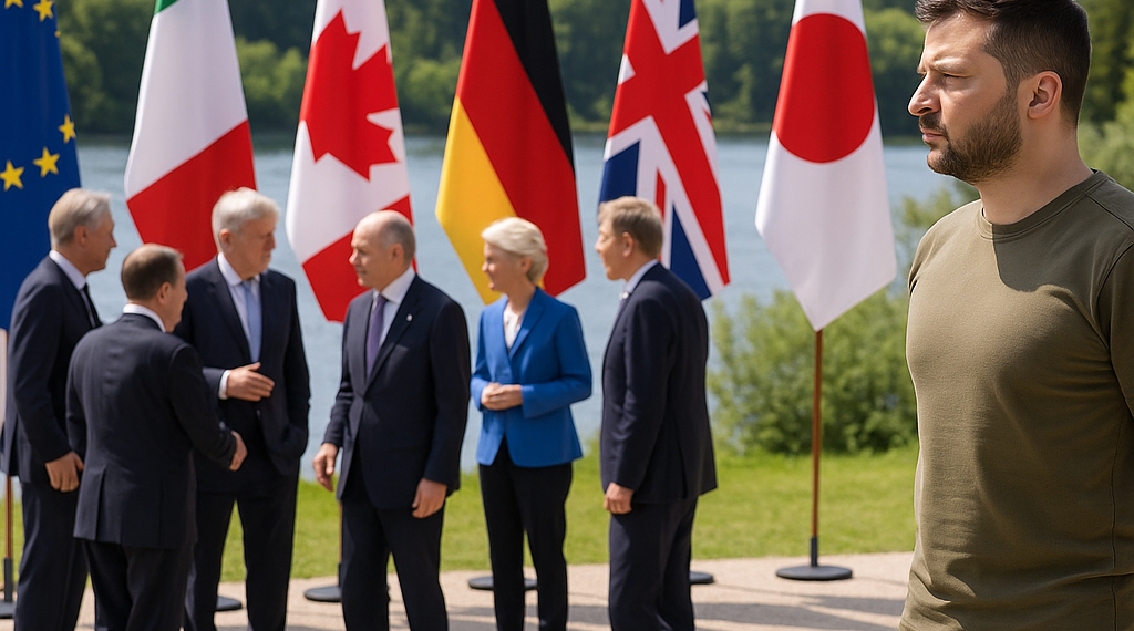 Los líderes del G7 celebran una sesión especial junto a Zelensky para abordar la guerra en Ucrania y aumentar la presión sobre Rusia