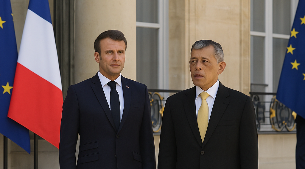 Macron extiende la alfombra roja al excéntrico rey Rama X de Tailandia, deseoso de venderle aviones de Airbus