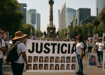 Protestan madres buscadoras en la zona del Estadio CDMX