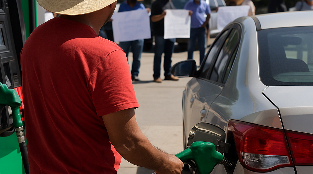 Toman maestros gasolineras en Chiapas; regalan combustible