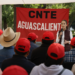Abordan maestros de la CNTE a Sheinbaum en Aguascalientes