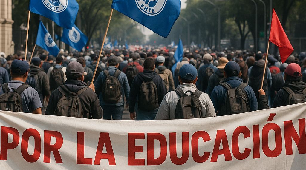 Protesta CNTE en Segob y Av. Universidad