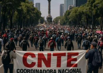 Protesta CNTE en Reforma; van a oficinas de Afores