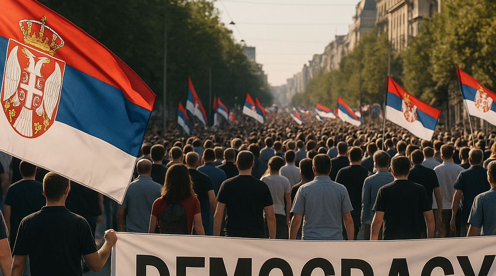 Miles de personas volvieron a marchar en Serbia para exigir garantías democráticas tras el anuncio de dimisión del presidente Vucic