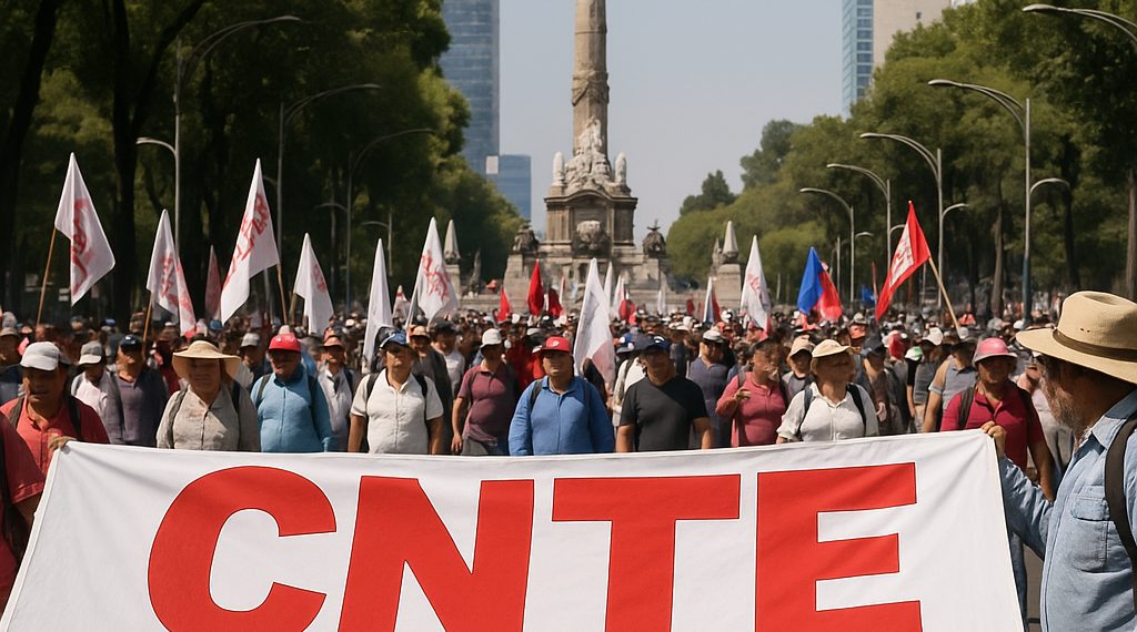 Marcha CNTE del Ángel a Gobernación