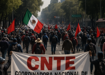 Protesta CNTE en Segob y Av. Universidad
