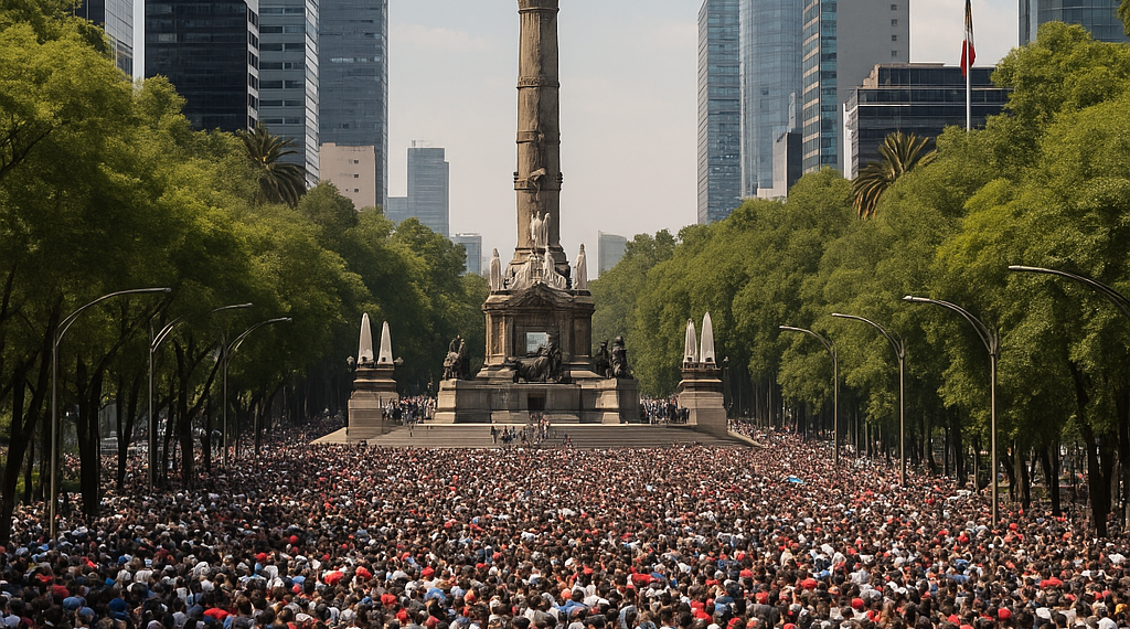 Abarrotan Reforma para romper Récord Guinness con 'Gran Ola'