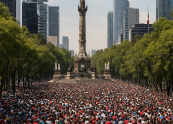 Abarrotan Reforma para romper Récord Guinness con 'Gran Ola'