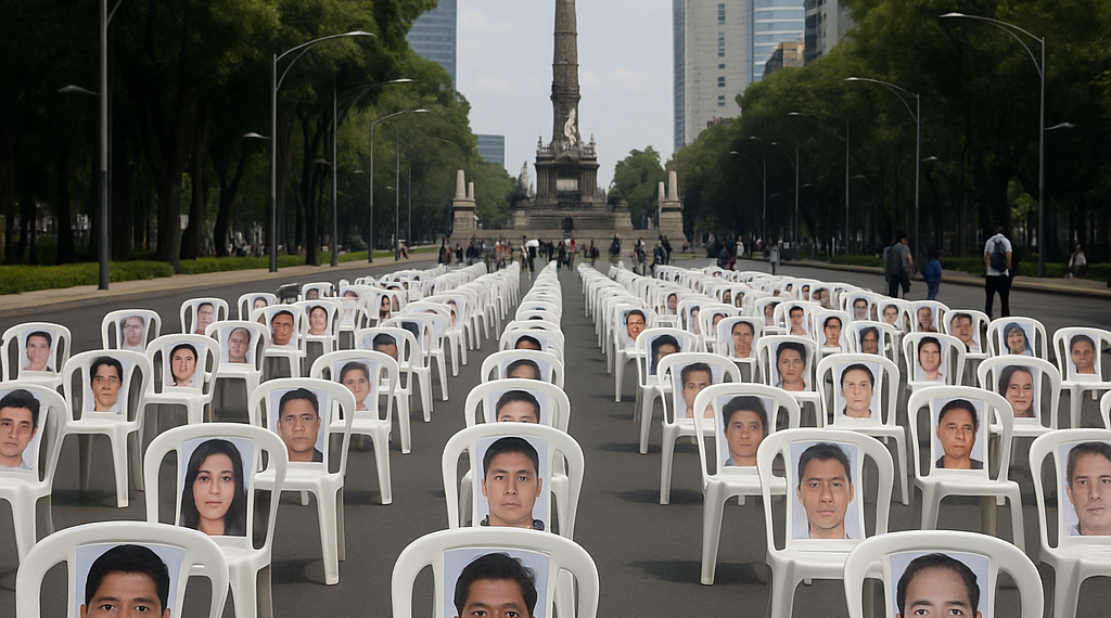 Juegan en Reforma una 'cascarita' por los desaparecidos