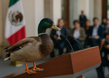 Llega pato 'Merlín' a la mañanera