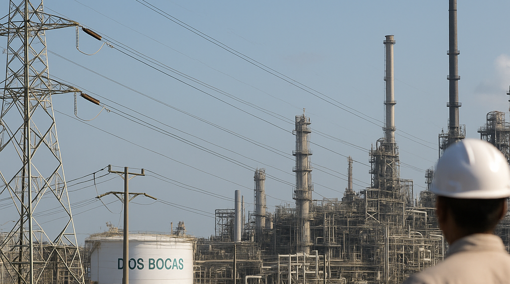 Pemex reporta falla eléctrica en la refinería de Dos Bocas