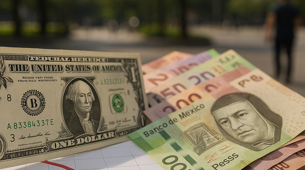Peso mexicano cae 1.12% ante el dólar por apuestas sobre una Reserva Federal más restrictiva