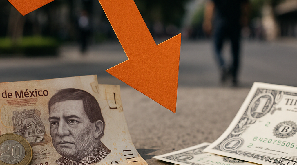 Peso mexicano cae con fuerza frente al dólar tras sólidos datos laborales de Estados Unidos