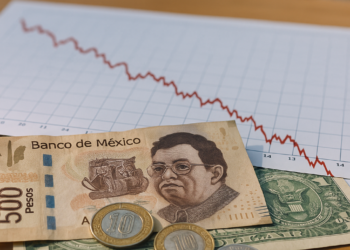 Peso mexicano retrocede ante el dólar y registra caída semanal atento a tasas de EU y México