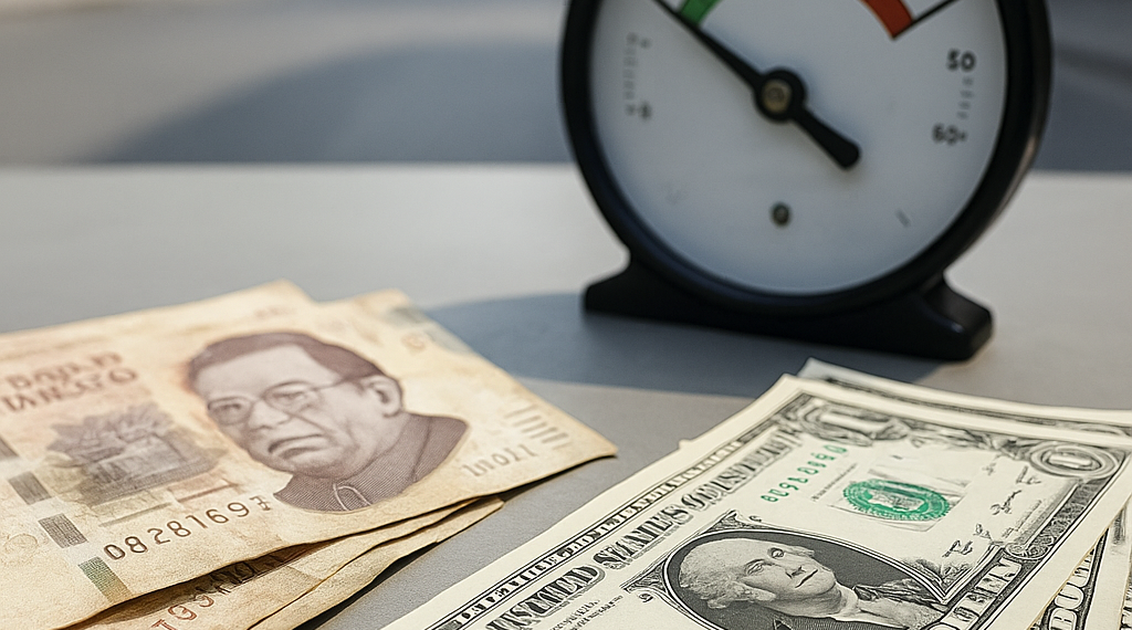 Peso mexicano cae por avance global del dólar; mercado atento a dato local de inflación