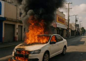 Incendian vehículos y atacan tiendas en Villahermosa