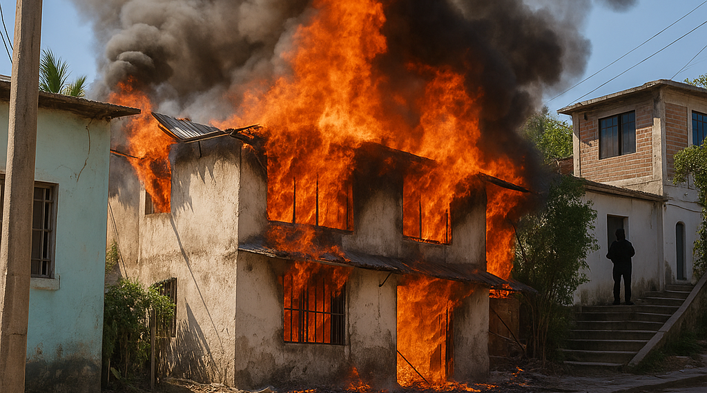 Incendian casa de extorsionador detenido en Acapulco