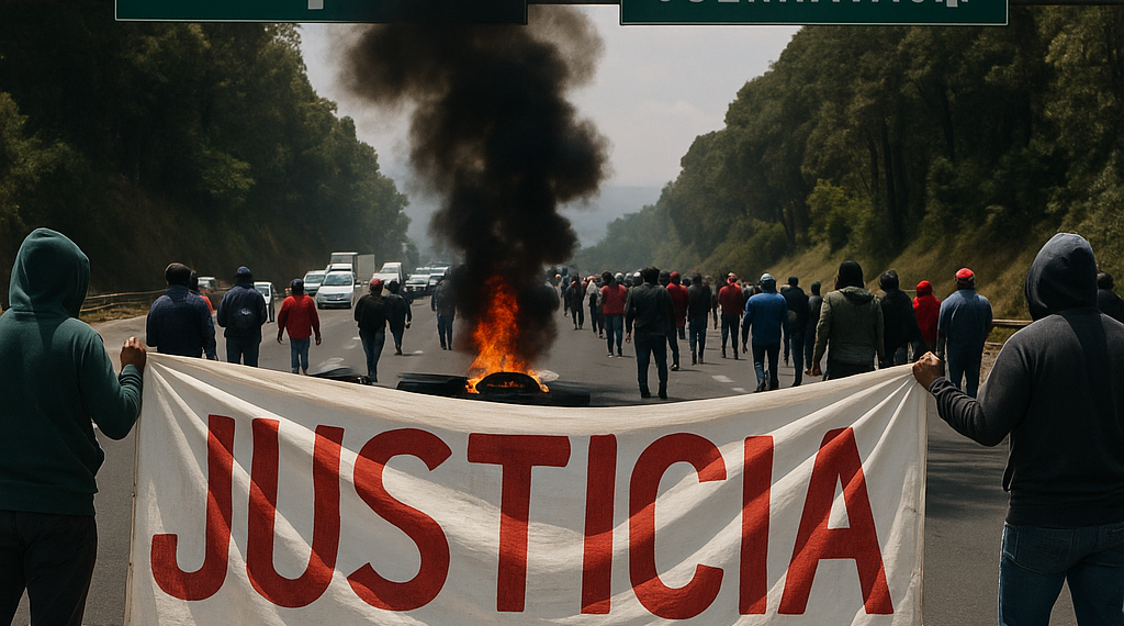 Toman manifestantes la México-Cuernavaca