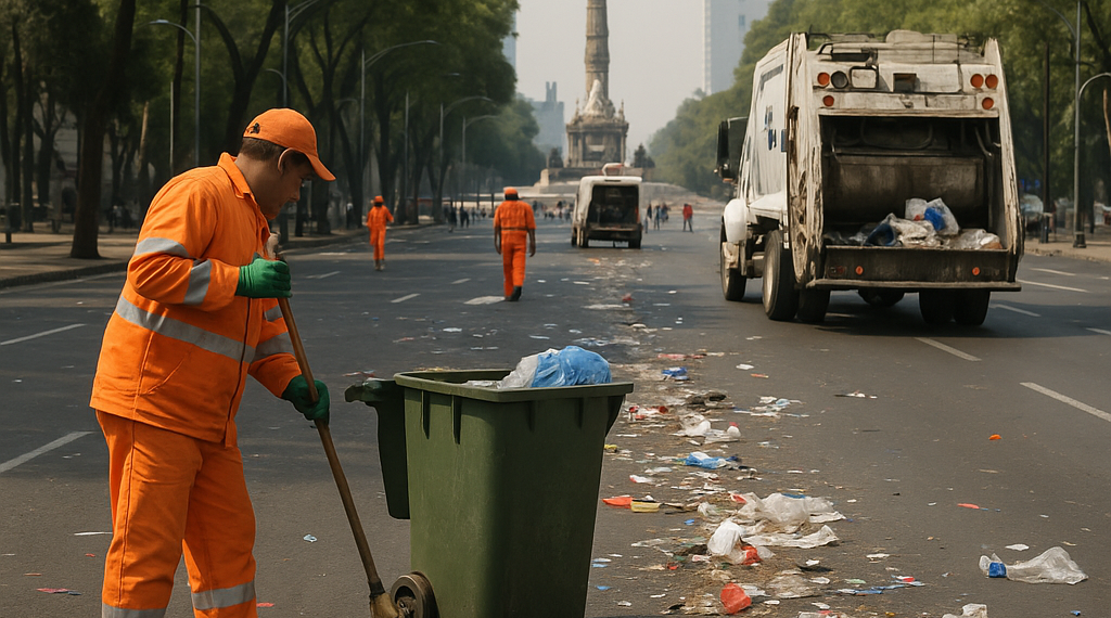 Limpian basura en Reforma tras festejo por triunfo de México