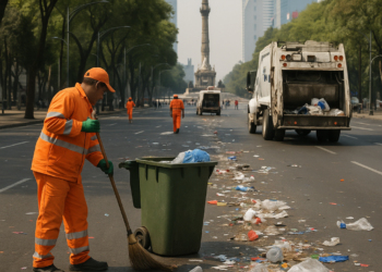 Limpian basura en Reforma tras festejo por triunfo de México