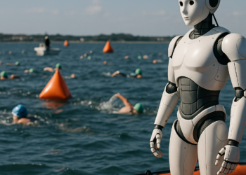 Robots humanoides se unieron a los atletas humanos en una regata de barcas en el suroeste de China