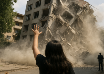 Colapsa un edificio en pleno directo en el terremoto de Venezuela: "¡Mi mamá, huevón!"