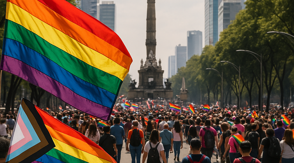 Se congregan en Reforma para marcha del orgullo LGBT+