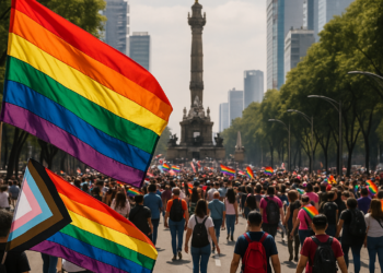 Se congregan en Reforma para marcha del orgullo LGBT+
