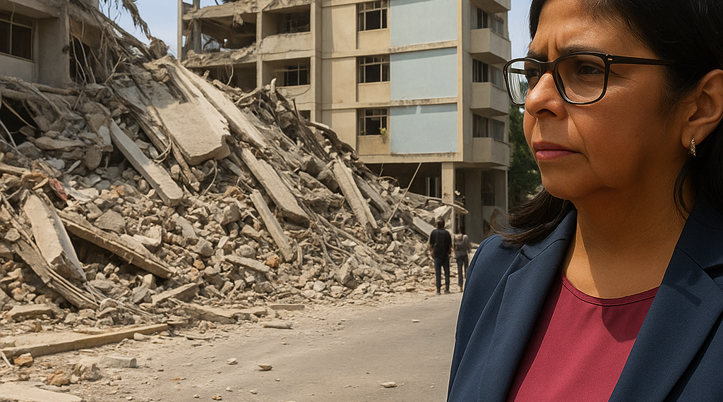 Terremoto pone a prueba el liderazgo de Delcy Rodríguez en Venezuela