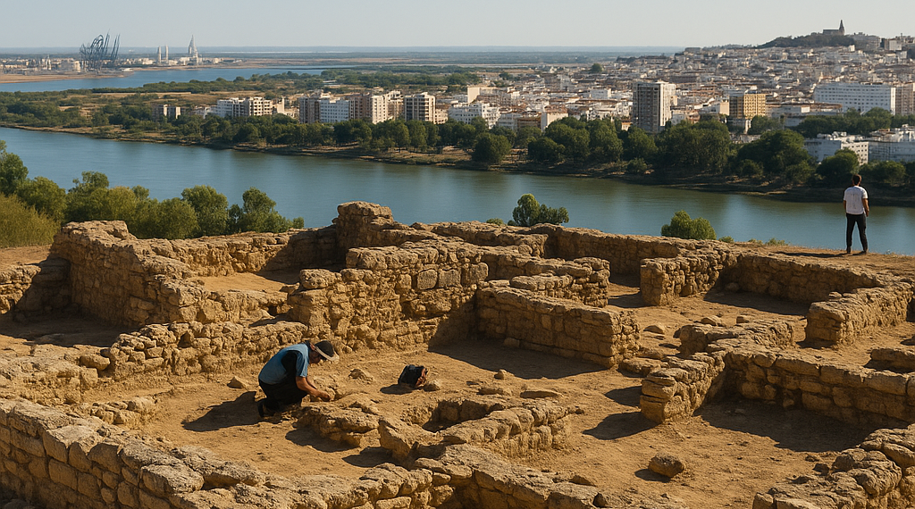 Esculturas tartésicas halladas en en yacimiento arqueológico del Turuñuelo de Guareña, en Badajoz.
