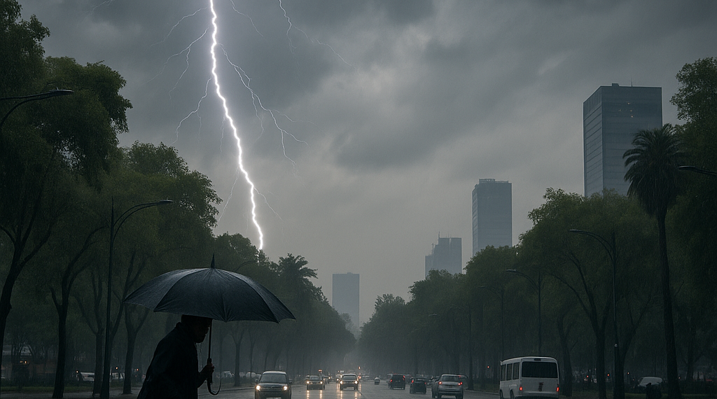 Lluvias y actividad eléctrica cubren toda la CDMX