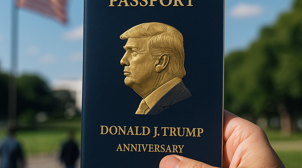 Trump presenta el nuevo pasaporte con su retrato para el 250 aniversario de la independencia de EU