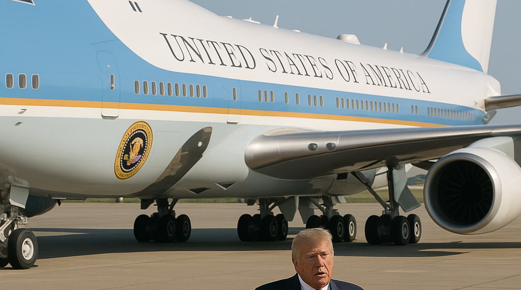 Trump presentó el avión reacondicionado que será el nuevo Air Force One