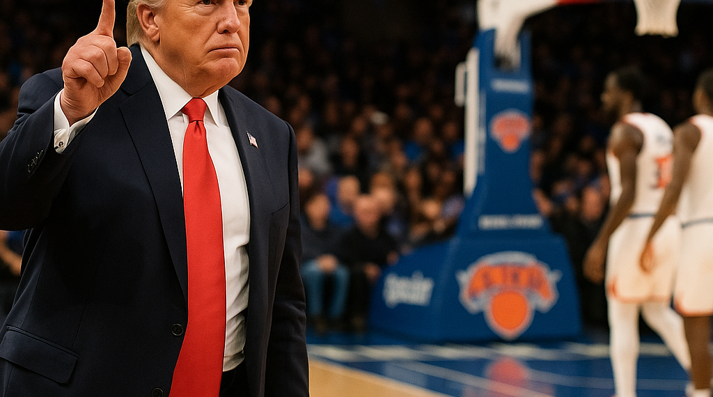 Llega Trump al juego de los Knicks
