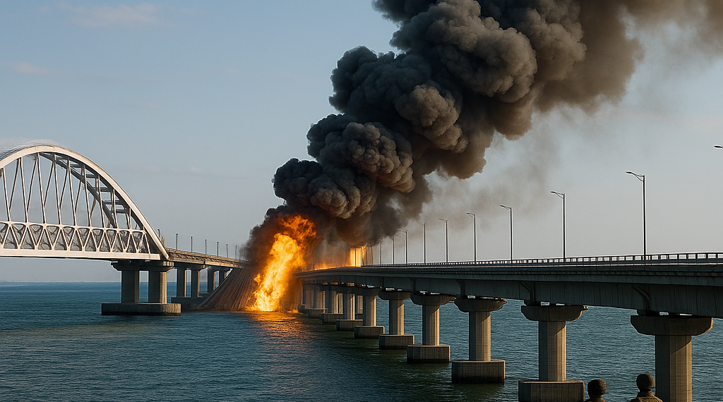 Ucrania golpeó ambos lados del puente de Kerch en un ataque que aisló a Crimea de Rusia